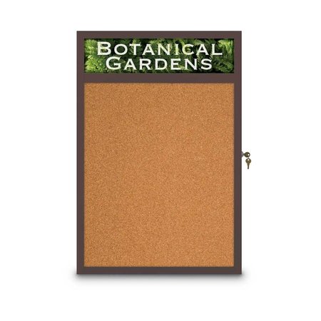 UNITED VISUAL PRODUCTS Open Faced Traditional Rounded Corkboard UV644ARC-SATIN-CINNABA